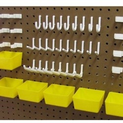 Pegboard display, 43 piece peg board kit, peg boards storage