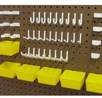 Pegboard display, 43 piece peg board kit, peg boards storage