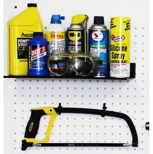 easy pegboard shelving for home organization