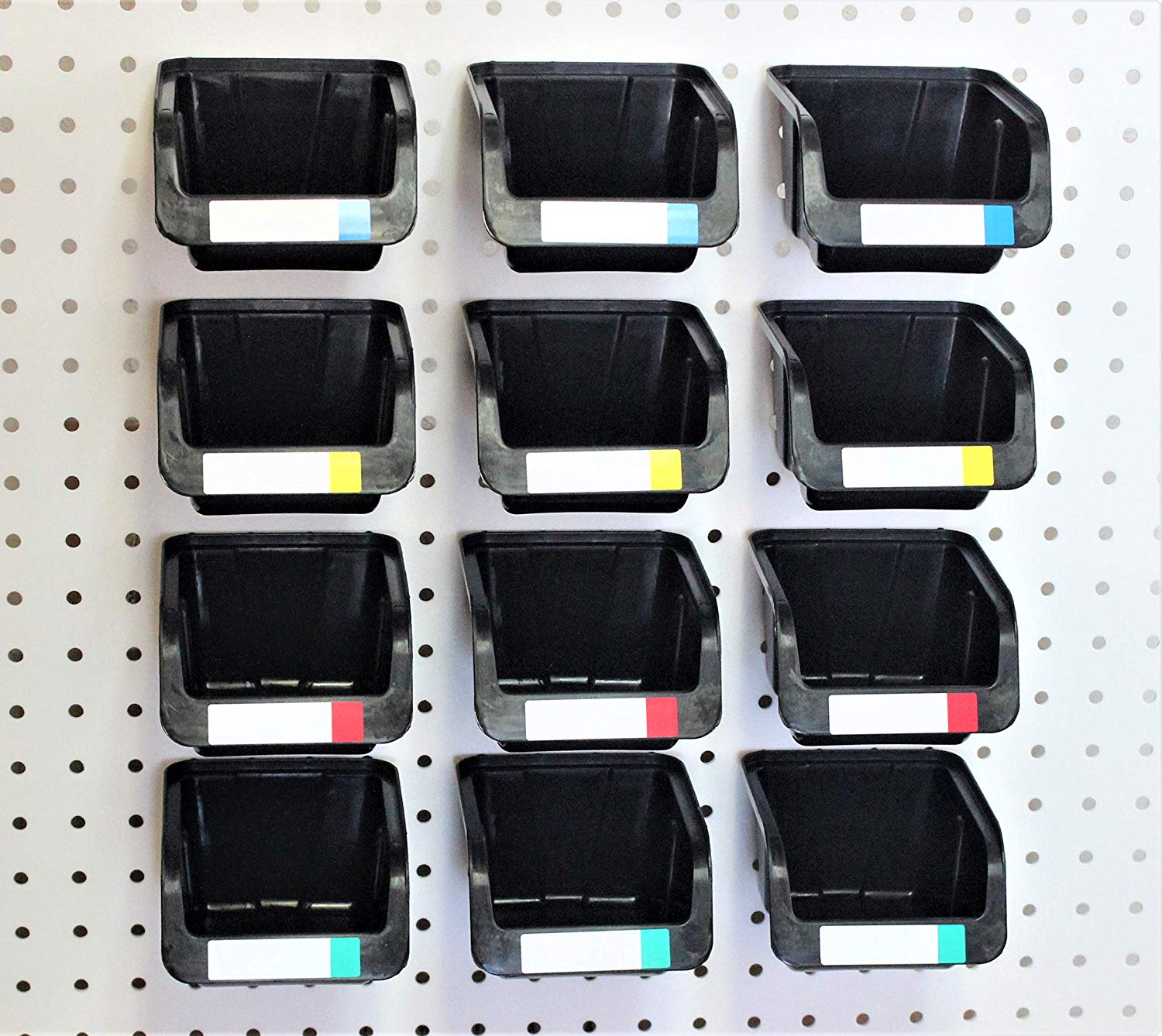 New Incly 15 Pack Black Plastic Pegboard Bins Storage Set Hooks to Any Peg Board